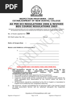 DCI Inspection Proforma for BDS Colleges | PDF | Dental Degree | Hospital