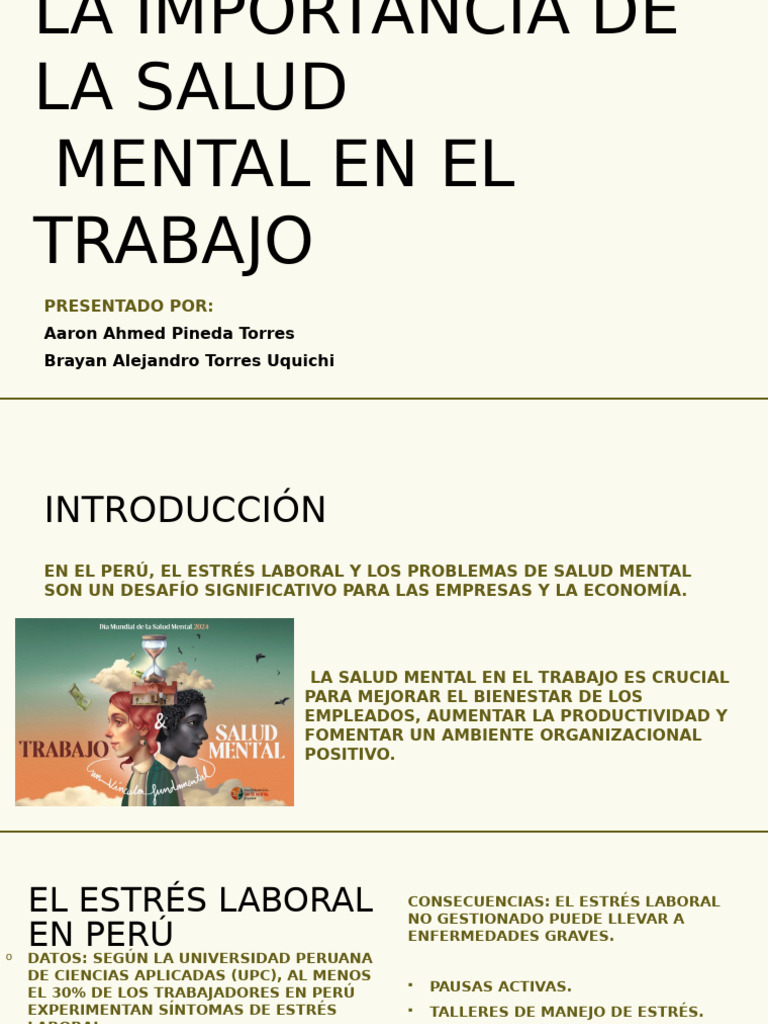 La Importancia de La Salud Mental en El Trabajo | PDF | Responsabilidad ...
