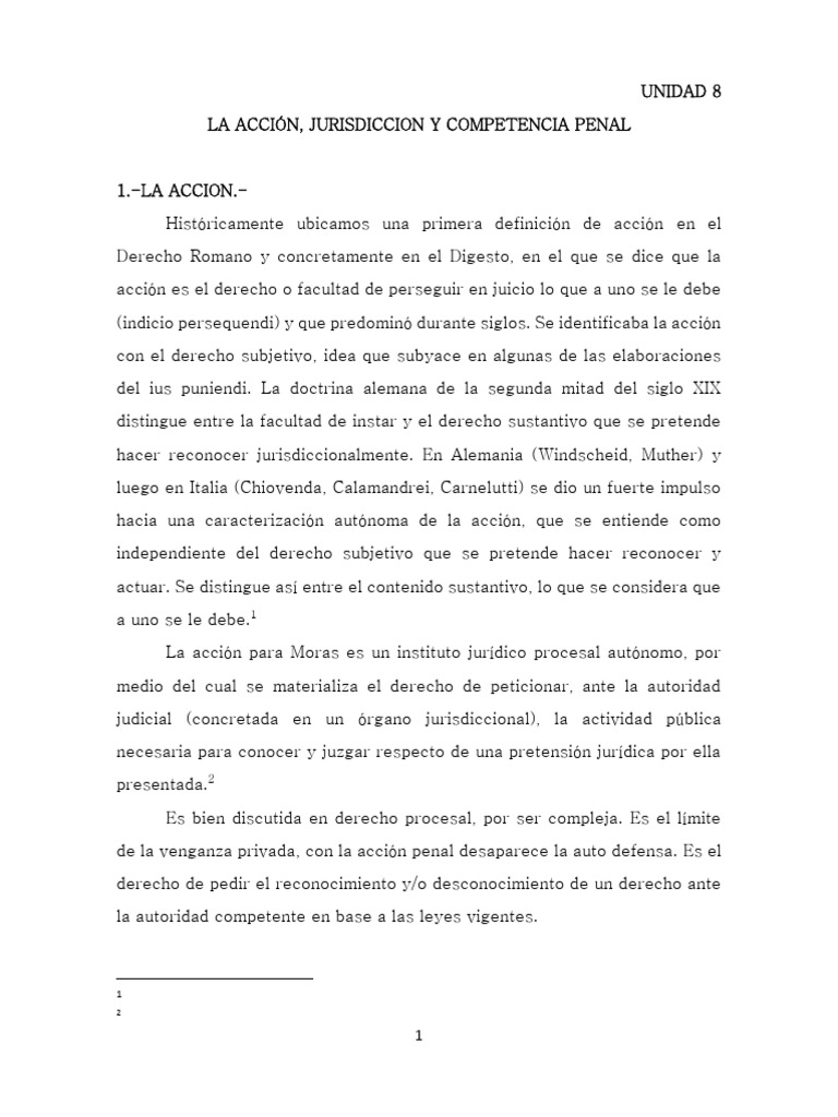 UNIDAD 8 - La Accion, Jurisdiccion y Competencia | PDF | Jurisdicción ...