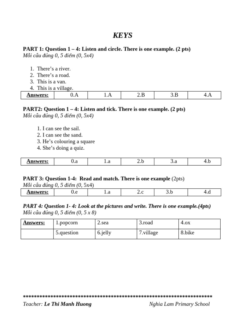 Test 1 Key | PDF