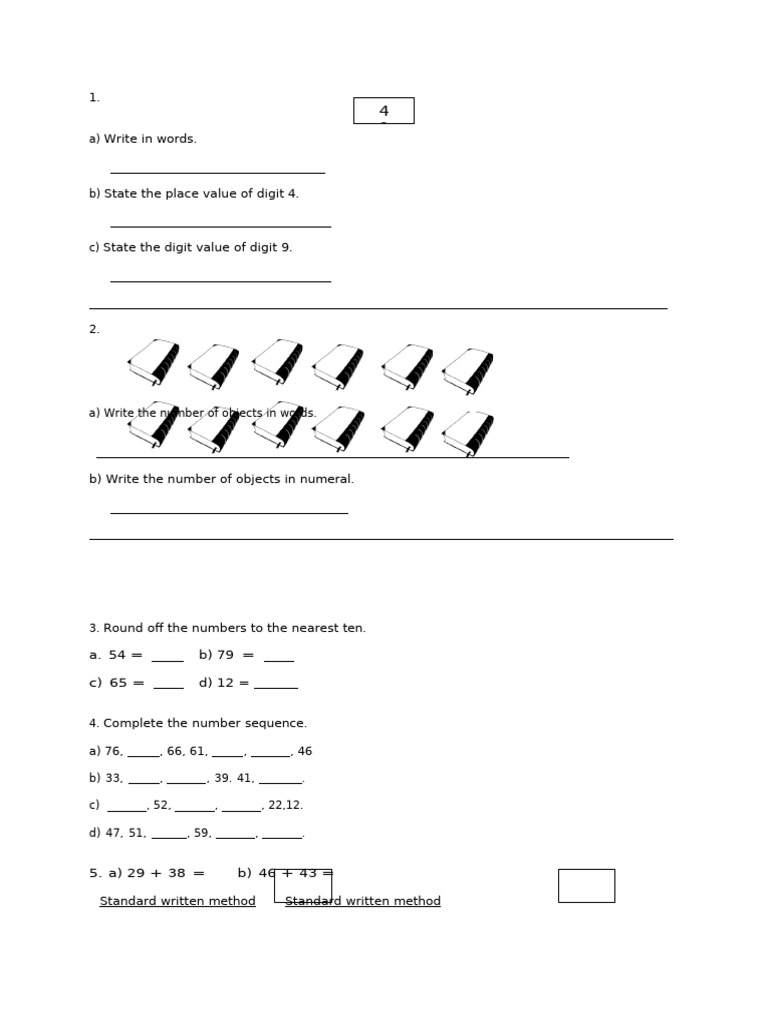 Year 1 Mathematics DLP Paper 2 | PDF