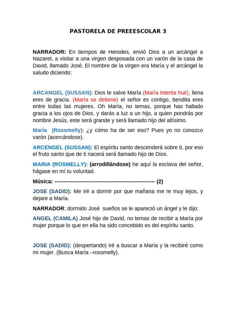 Pastorela de Navidad Infantil | PDF | María, madre de Jesús | San José