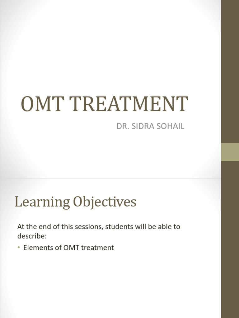 OMT Treatment Overview by Dr. Sohail | PDF | Pain Management | Manual ...