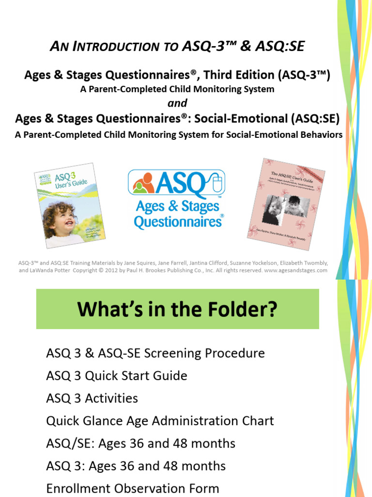 ASQ-3 and ASQ:SE Training Overview | PDF | Behavioural Sciences ...