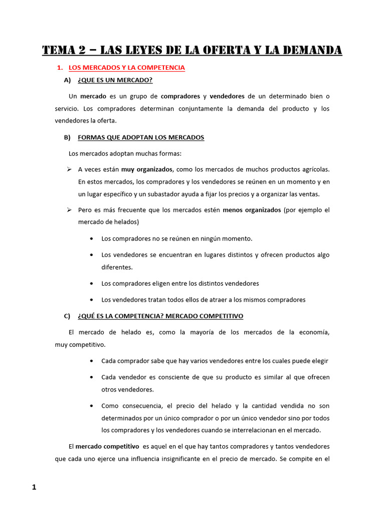 Leyes de Oferta y Demanda en Mercados | PDF | Oferta (economía ...