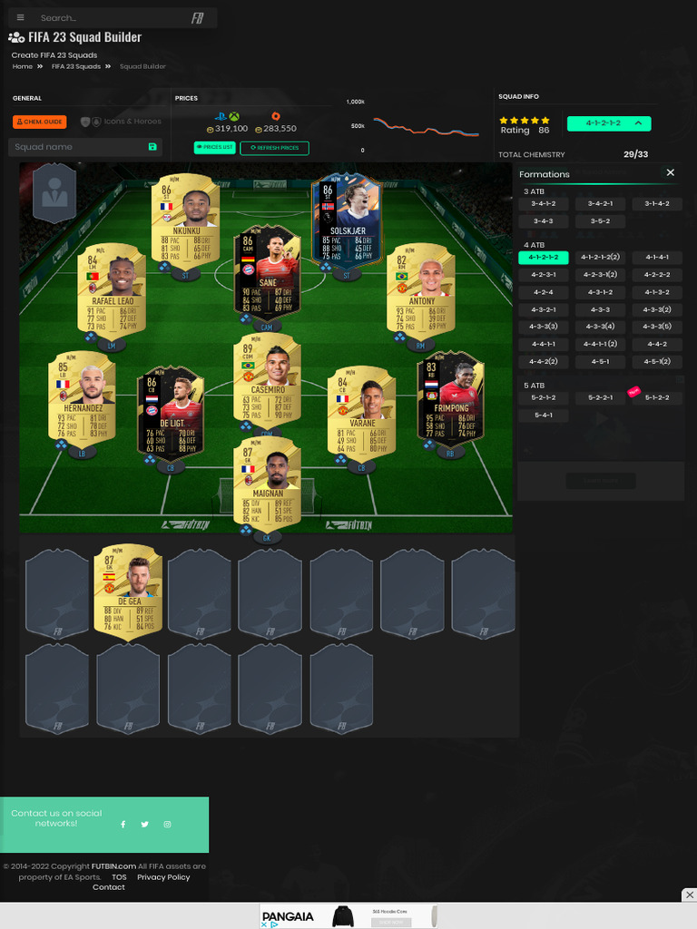 FIFA 23 Squad Builder Tool | PDF