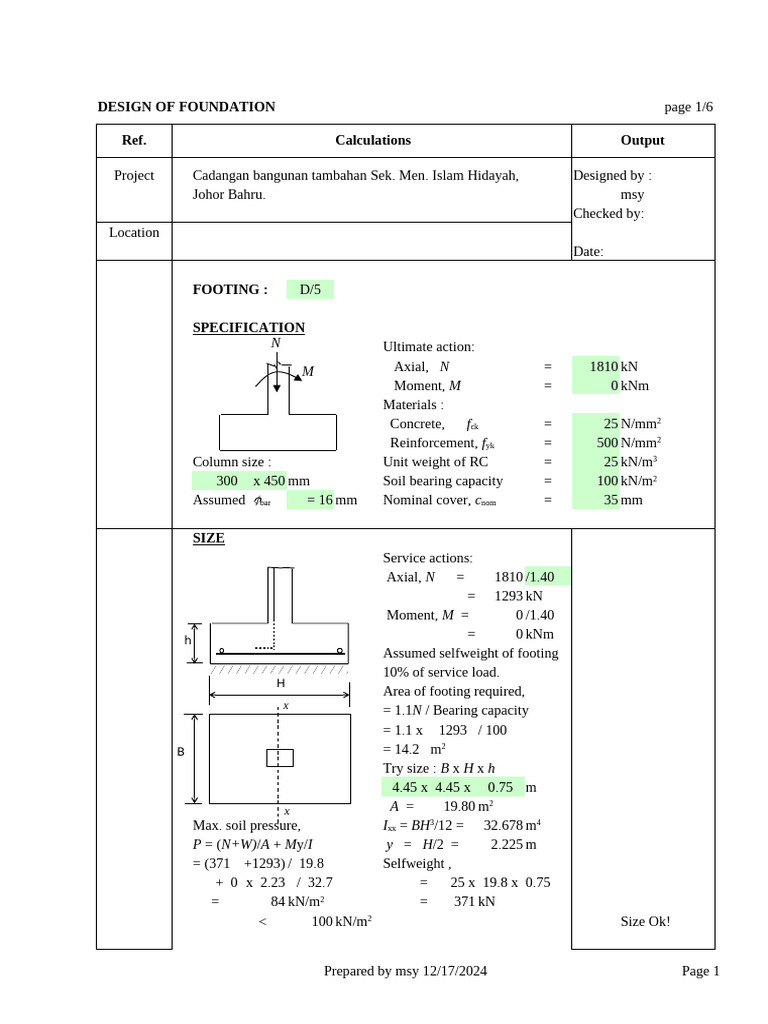 Design of Foundation | PDF | Solid Mechanics | Applied And ...