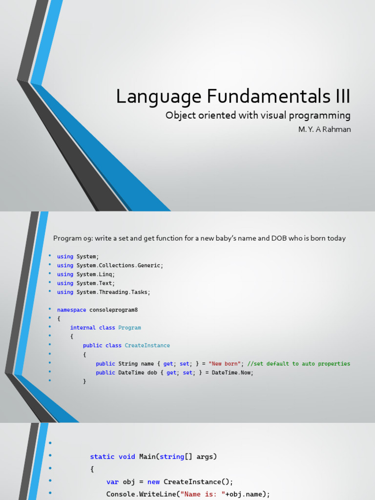 Lecture 04 - programming fundamentals | PDF | Programming | Constructor ...