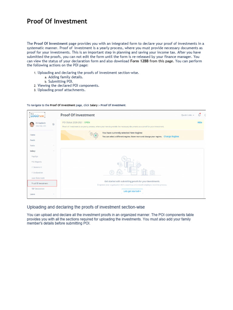 Proof of Investment Submission Guide | PDF | Software | Computing