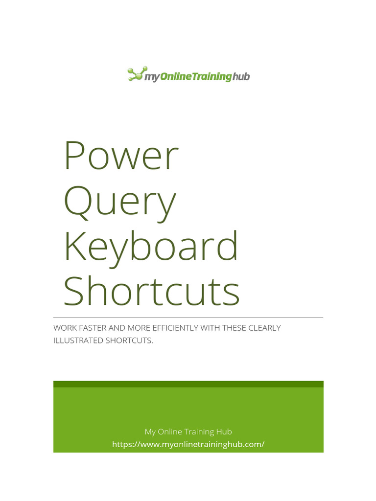 Power Query Shortcuts • My Online Training Hub | PDF | Microsoft Excel ...