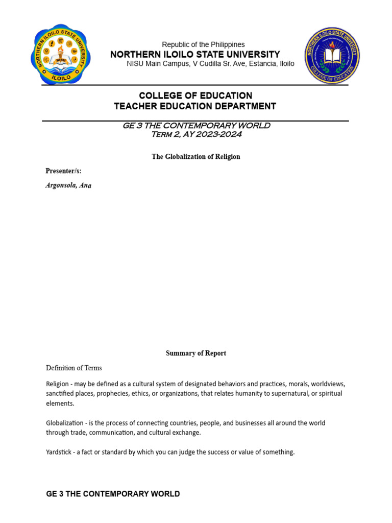 What Is Globalization Summary Report | PDF | God | Monotheism