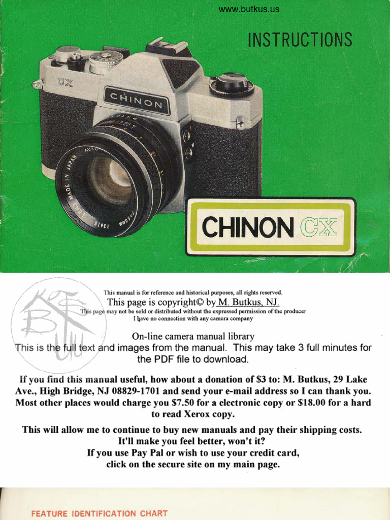 Chinon CX Camera Operation Guide | PDF | Camera Lens | Exposure ...