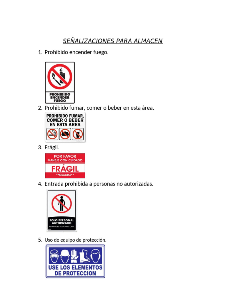 Señalizaciones para Almacen | PDF