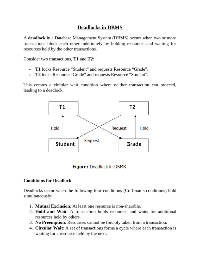 Understanding Deadlocks in DBMS | PDF