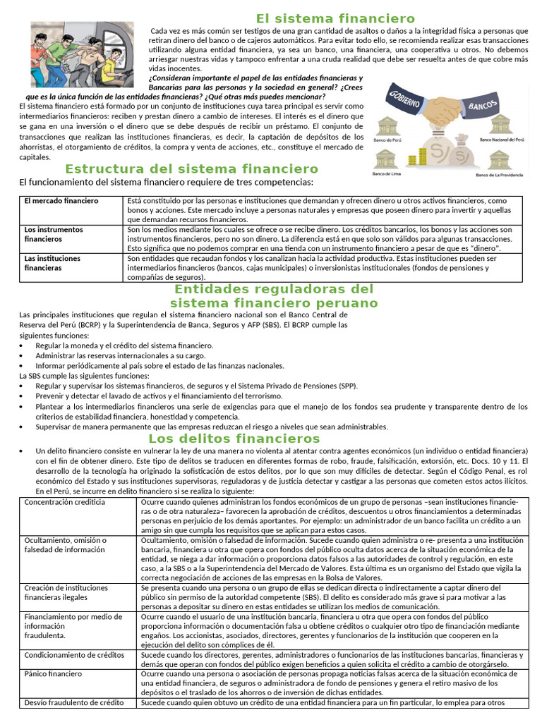 El Sistema Financiero | PDF | Bancos | Sistema financiero