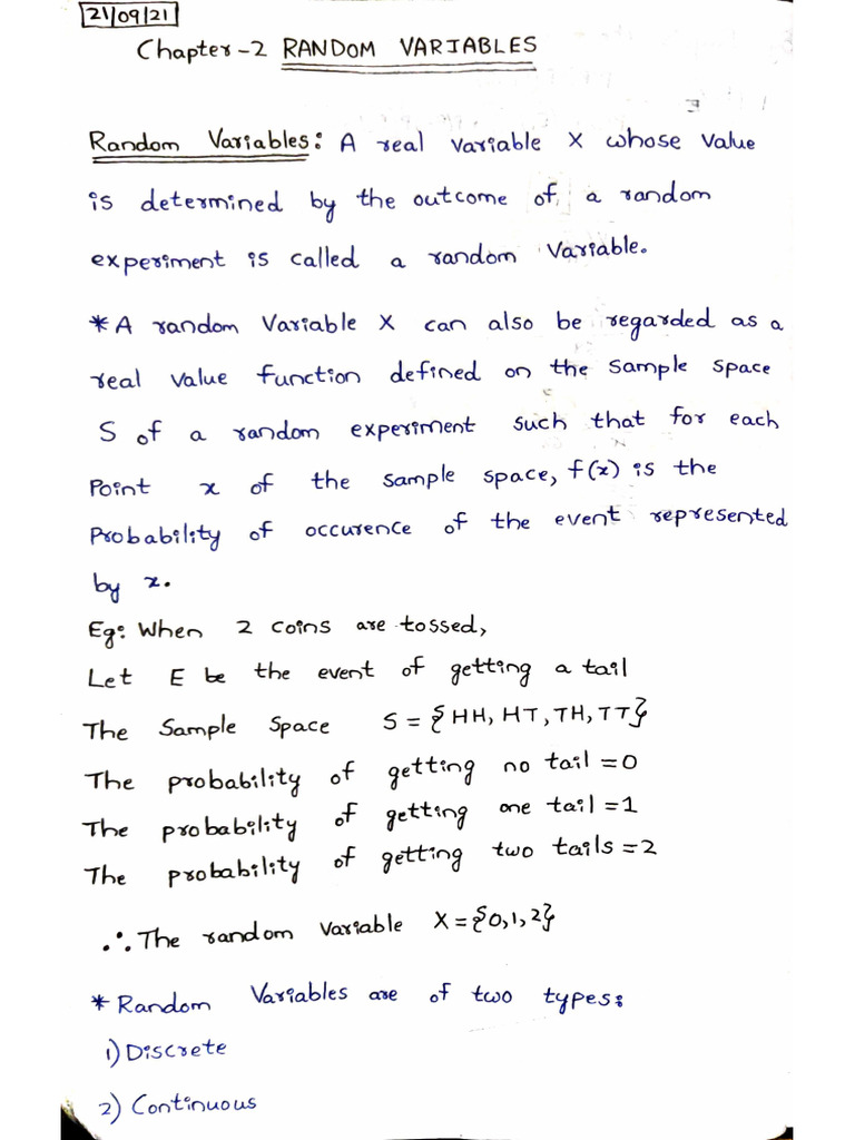 Unit 2 Random Variables | PDF