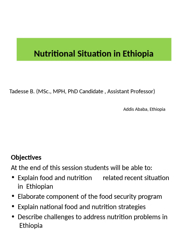 Malnutrition Challenges in Ethiopia | PDF | Malnutrition | Nutrition