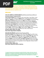 Subway Australia Gluten-Free Ingredients | PDF | Breads | Flour