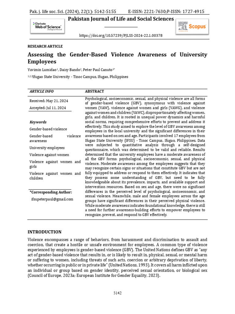 Gender-Based Violence Awareness in Universities | PDF | Violence ...