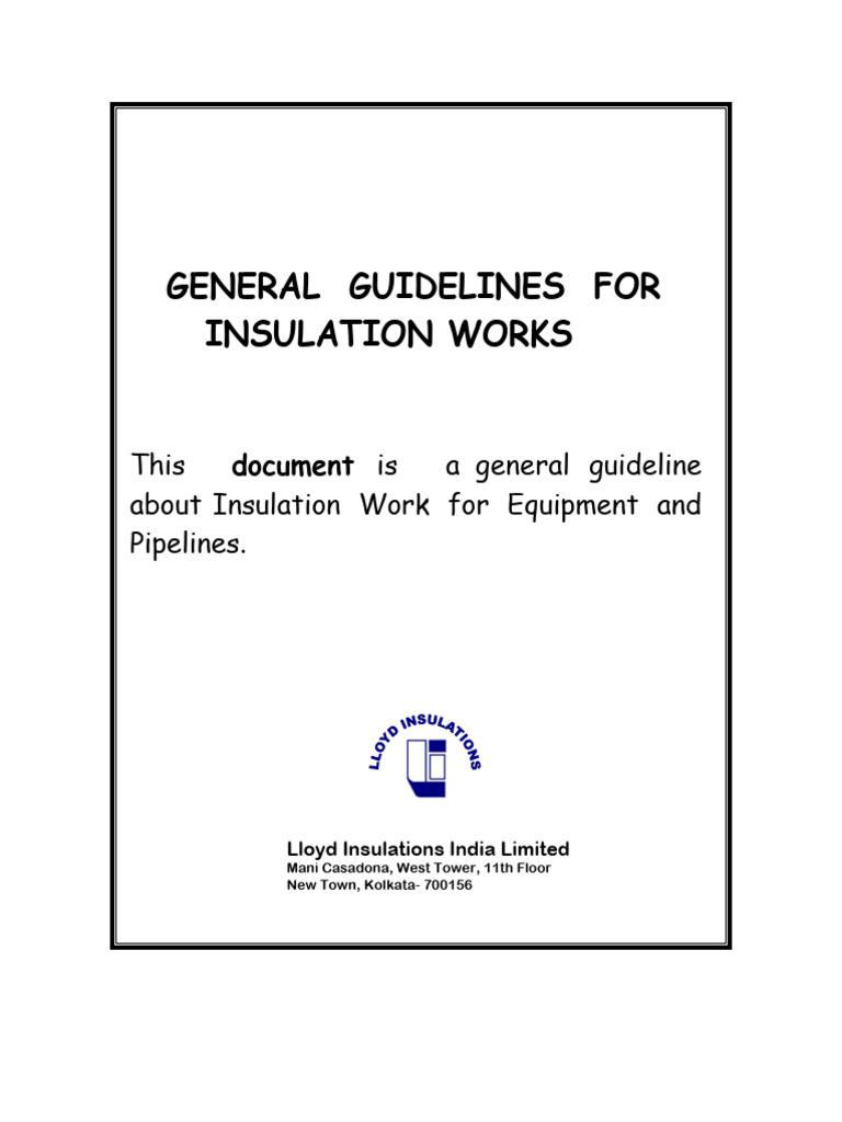 Insulation Work Guidelines for Equipment | PDF | Duct (Flow) | Pipe ...