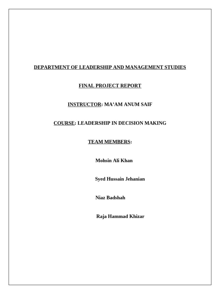 OGDCL Leadership and Decision-Making Report | PDF | Employment | Layoff