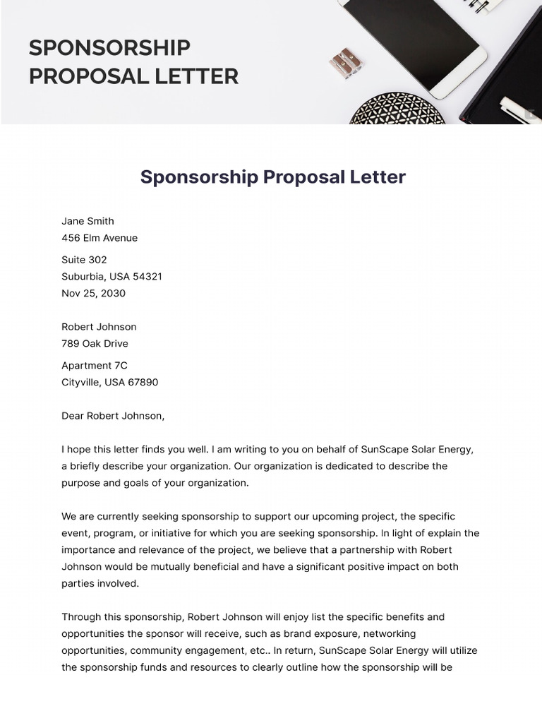 Free Sponsorship Proposal Letter | PDF