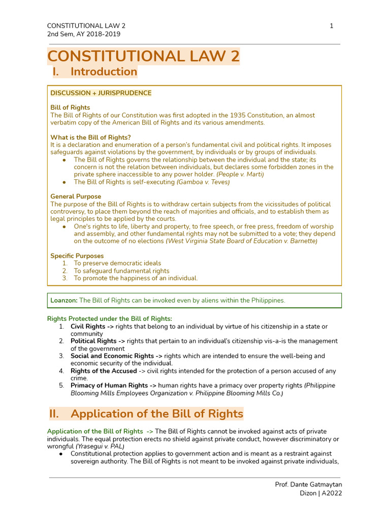 Overview of the Bill of Rights in Law | PDF | Eminent Domain | United ...