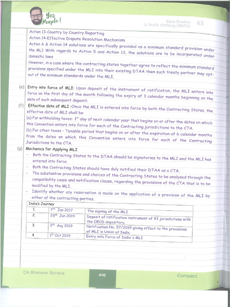 MLI Implementation and India's Journey | PDF | Tax Treaty | Justice
