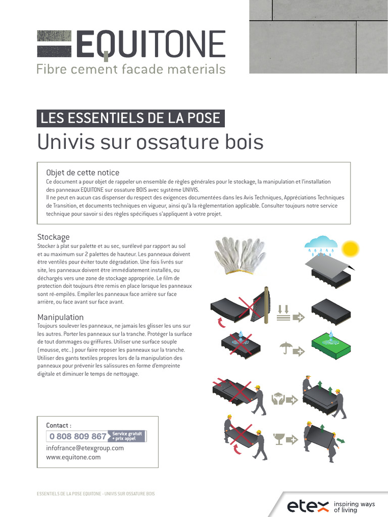 Pose et manipulation des panneaux EQUITONE | PDF | Perçage