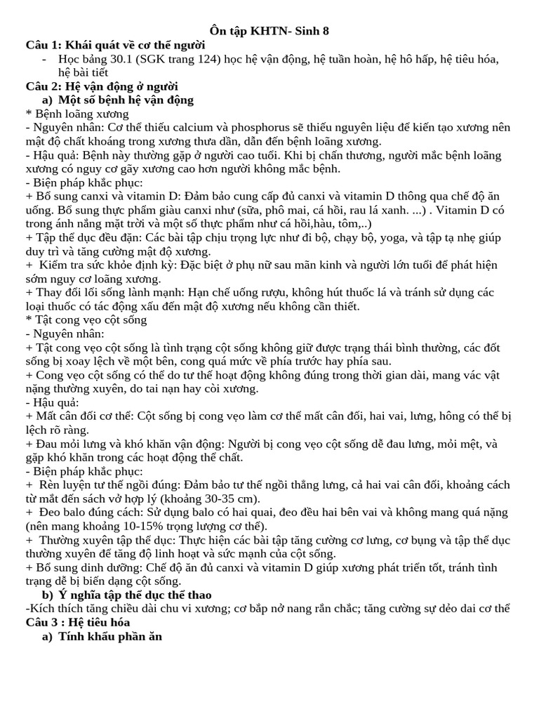 Ôn tập KHTN 8 | PDF