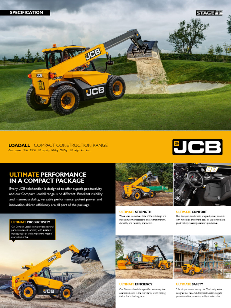 JCB Compact Loadall Specifications | PDF | Elevator | Length