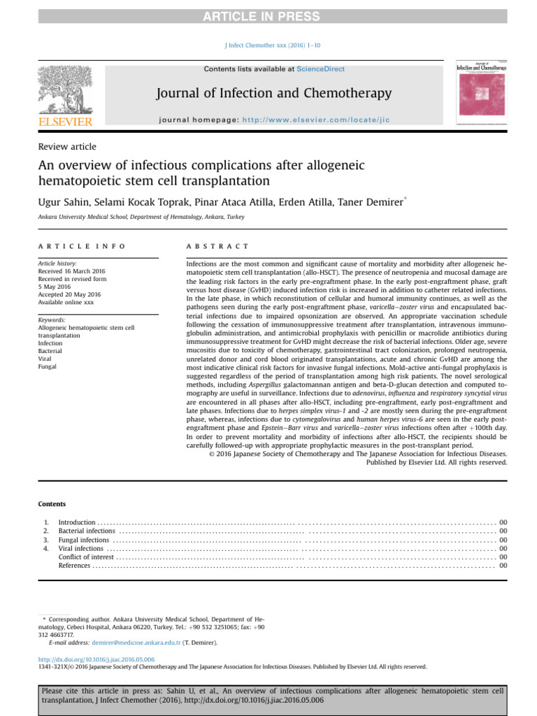 2016 An Overview of Infectious Complications After Allogeneic ...
