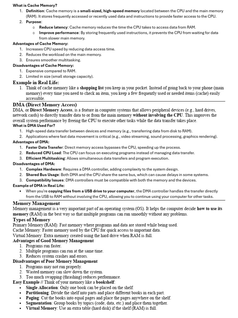 Understanding Cache Memory and DMA | PDF | Computer Data Storage ...