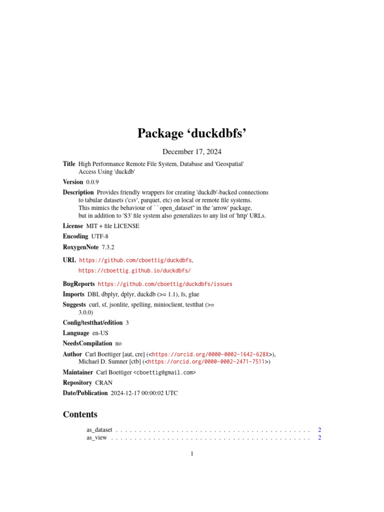 duckdbfs | PDF | Databases | Comma Separated Values