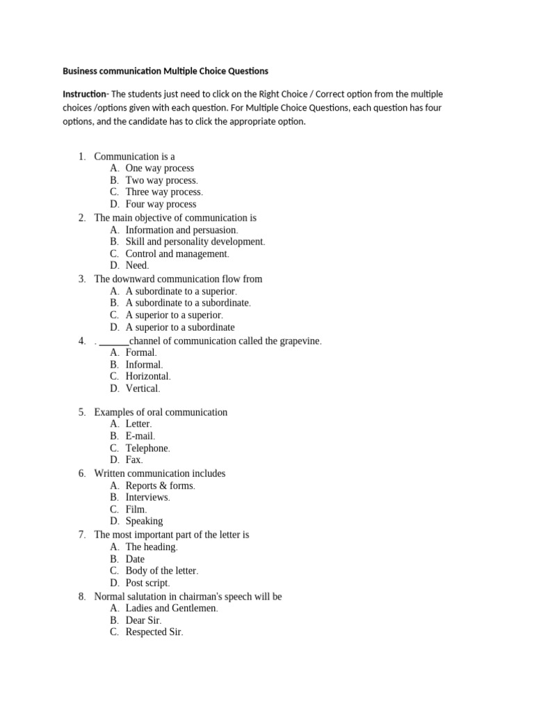 Assignment Quiz | PDF | Communication | Nonverbal Communication