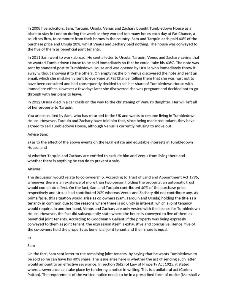 severance 4 | PDF | Concurrent Estate | Common Law