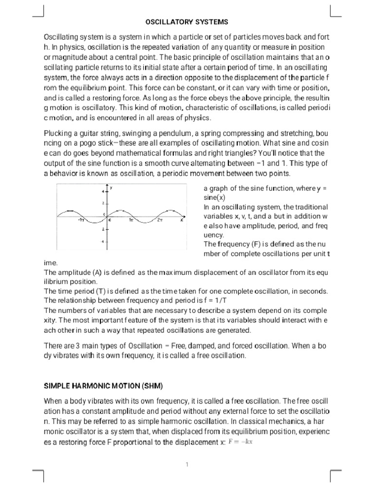 Oscillatory System Phoenix | PDF