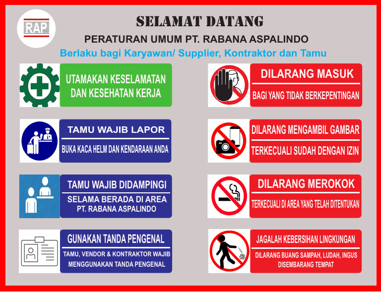 Spanduk Keselamatan K3 PT. Rabana Aspalindo | PDF
