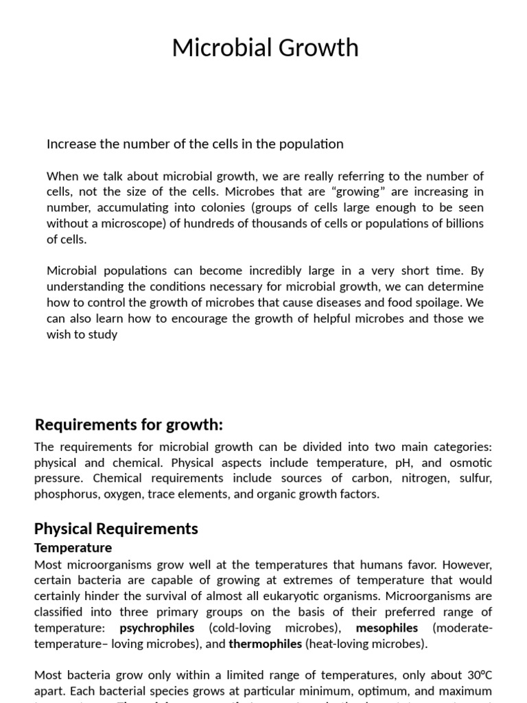 Lec.3 Microbial Growth 2024 | PDF | Bacteria | Microorganism