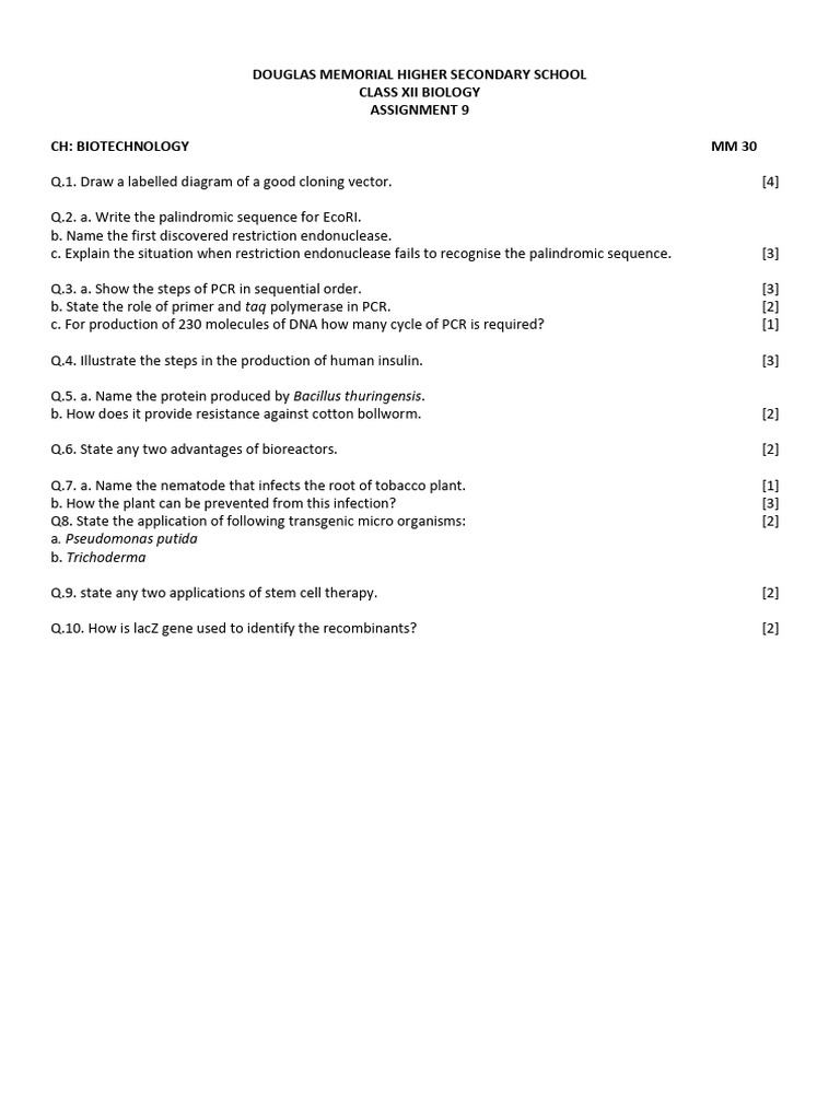 12 Bio Selection | PDF | Polymerase Chain Reaction | Biology