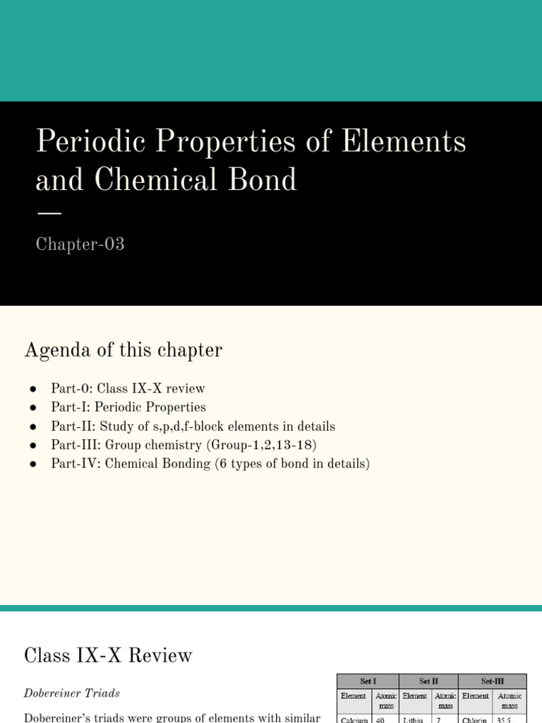 GoogleSlides_Periodic Properties of Elements and Chemical Bond | PDF ...