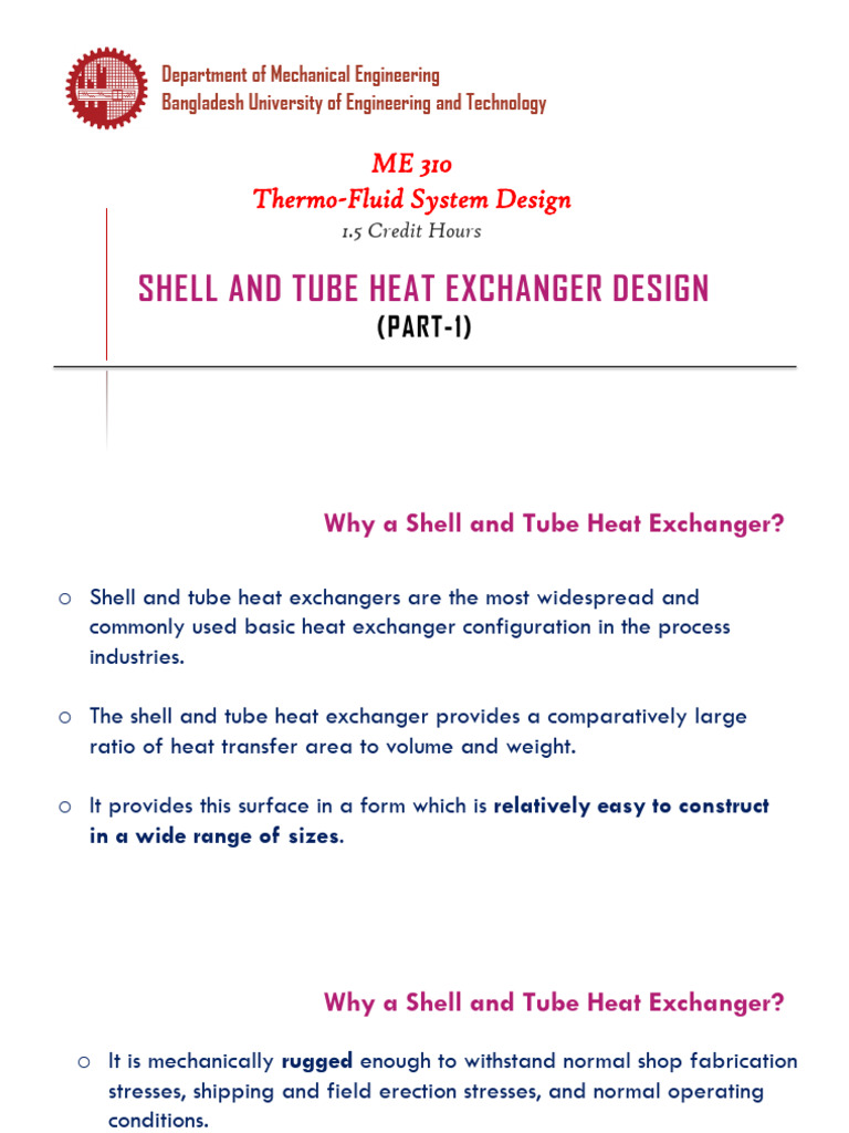 Shell and Tube Heat Exchanger Design | PDF | Heat Exchanger | Heat