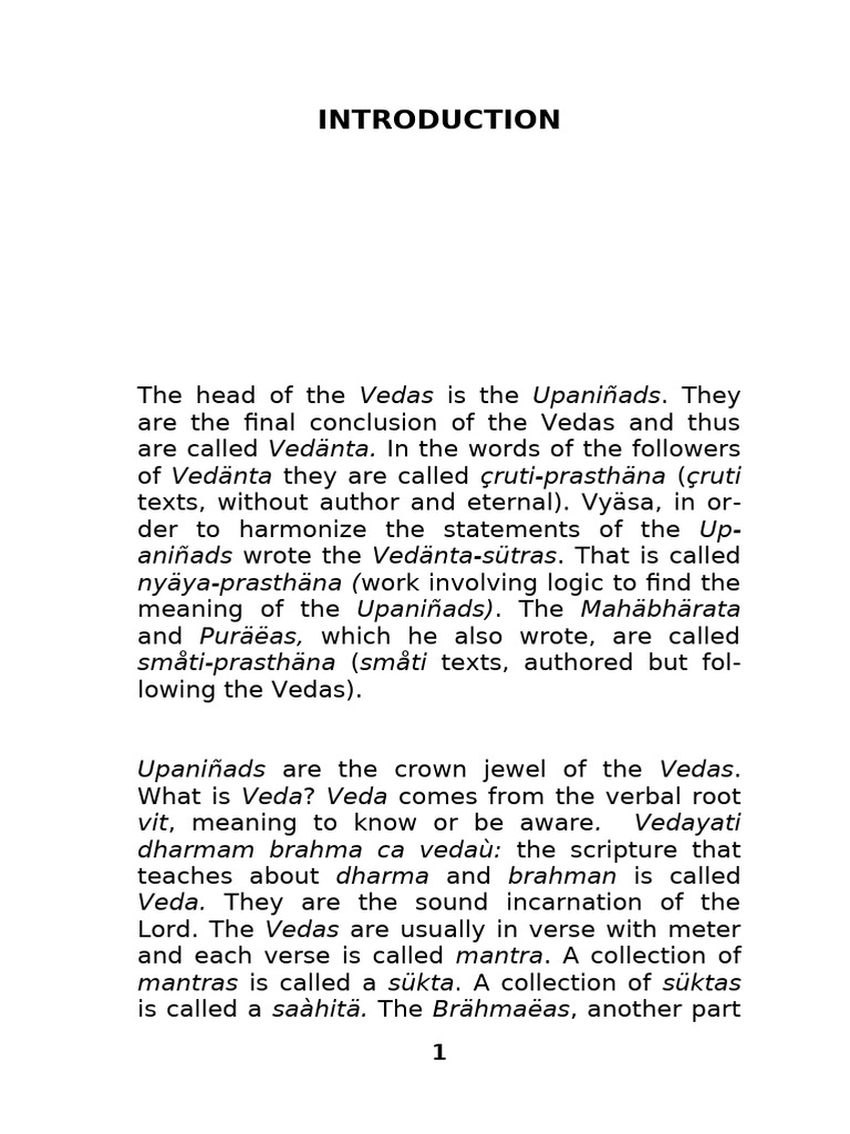 INTRODUCTION | PDF | Vedas | Upanishads