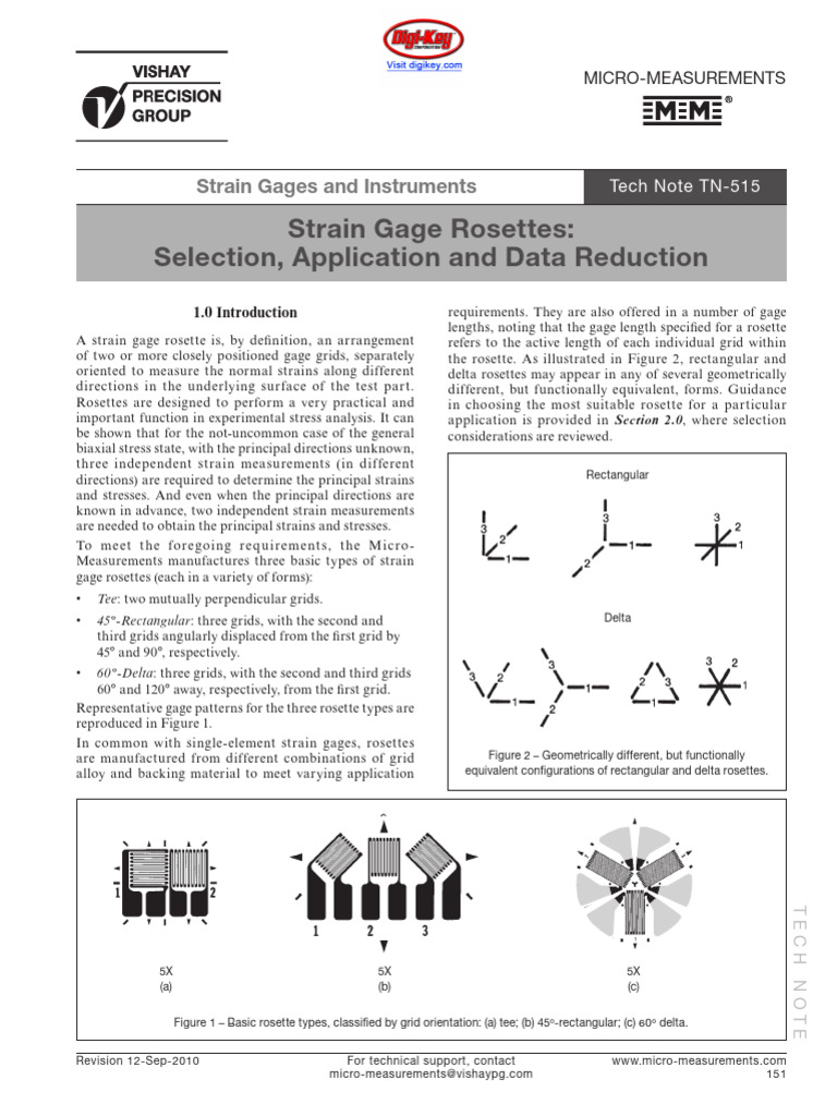 Strain Gage Rosettes: Selection Guide | PDF | Stress (Mechanics) | Rotation