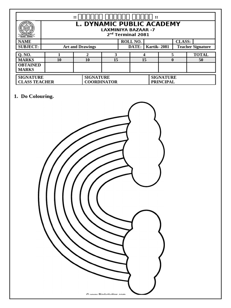 Class 1 Drawing Activities Syllabus | PDF