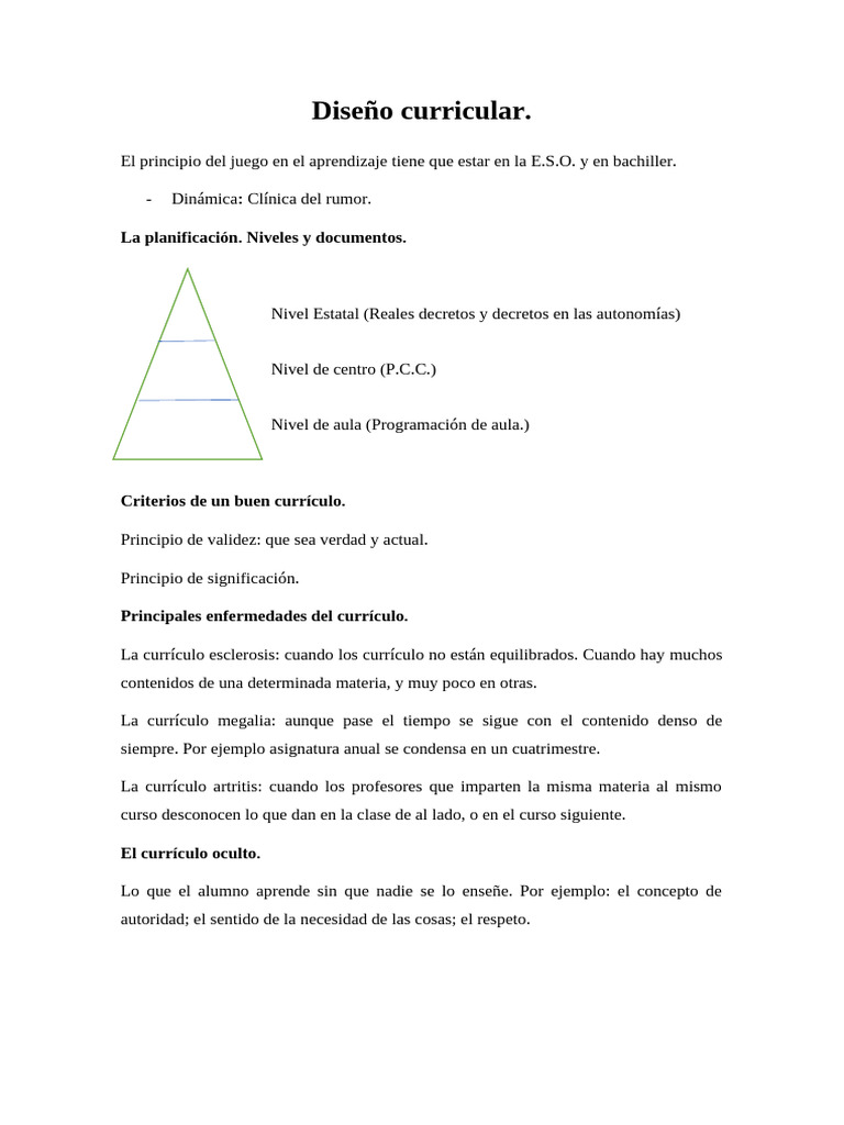 Apuntes Diseño Curricular | PDF | Plan de estudios | Aprendizaje