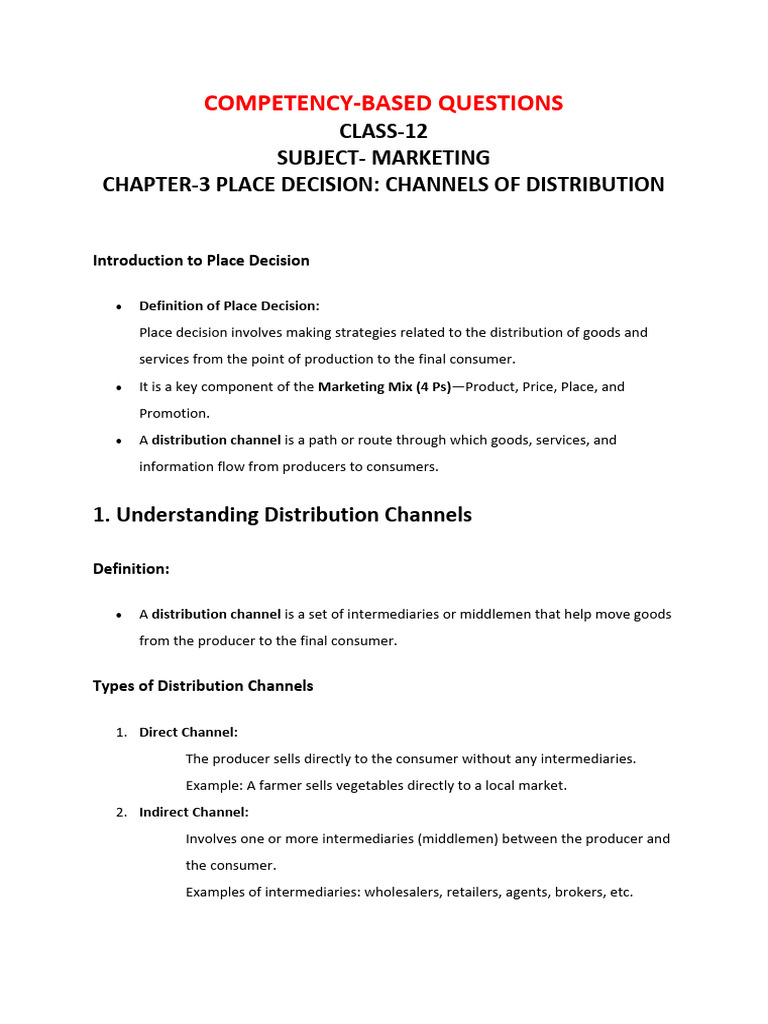 Channels of Distribution in Marketing | PDF | Logistics | Business