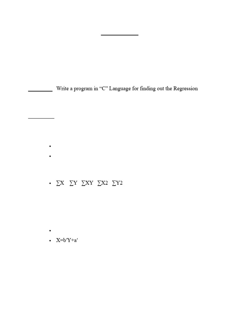 C Program for Regression Lines | PDF