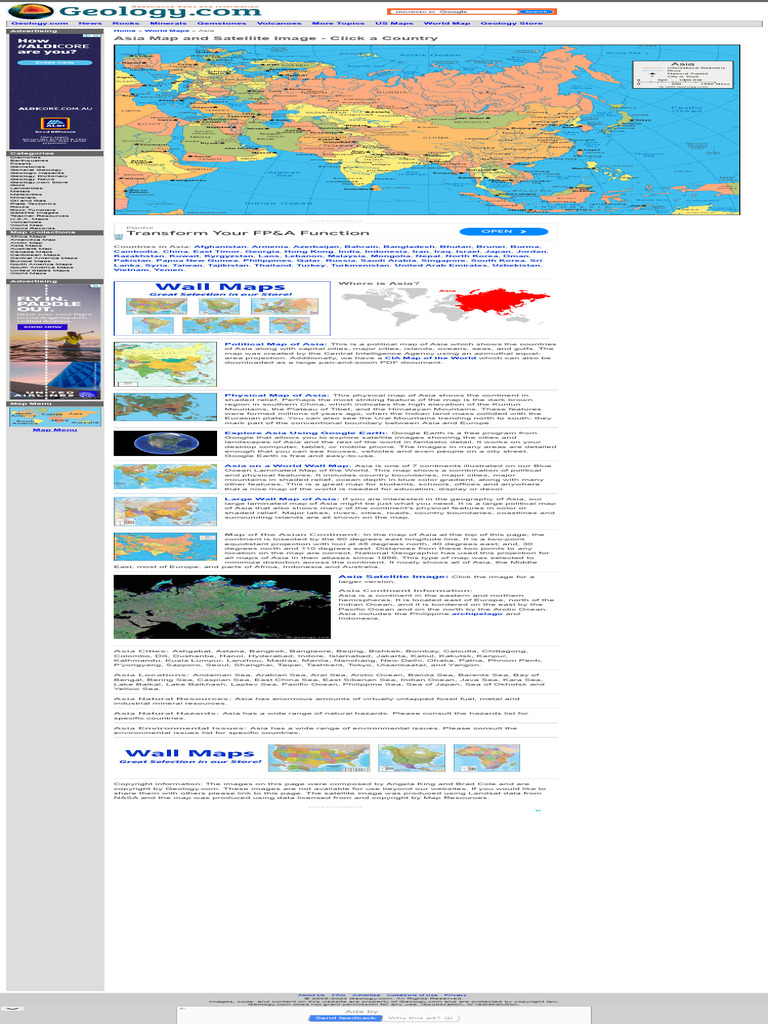 Asia Map and Satellite Image | PDF | Asia | Map