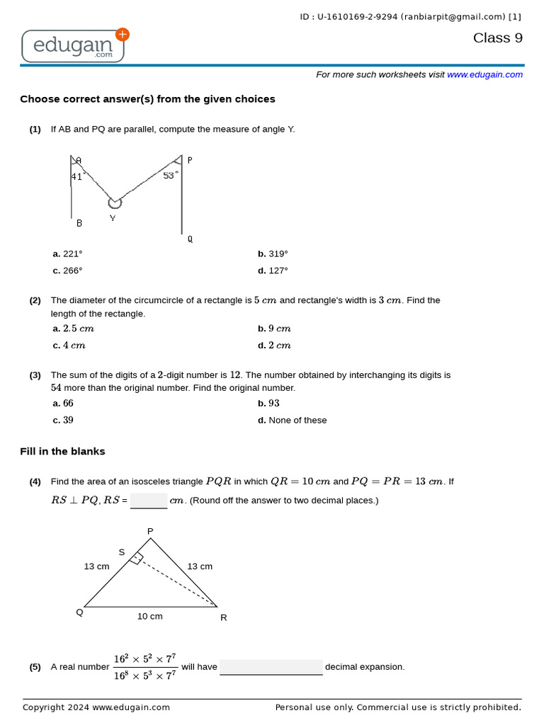 Grade9 1610169 2 9294.q | PDF | Area | Triangle